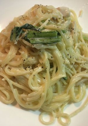 小松菜とエリンギのクリームパスタ-レシピのメイン写真