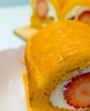 しっとりふわふわのいちごのロールケーキ