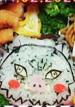 鬼滅 伊之助キャラ弁-レシピのメイン写真