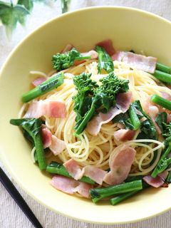 のらぼう菜とベーコンのパスタ-レシピのメイン写真