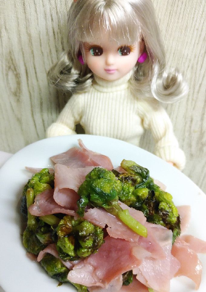 リカちゃん♡ふきのとうとハムの塩炒め*.-レシピのメイン写真