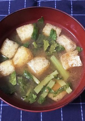 キムチ風味の大根葉みそ汁-レシピのメイン写真