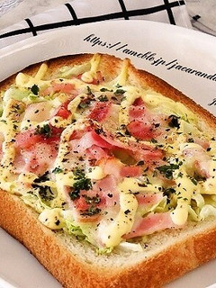 キャベツとベーコンのチーズマヨトースト-レシピのメイン写真