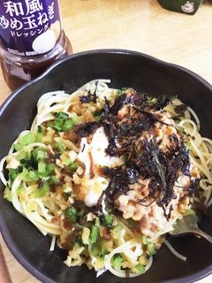 ひきわり納豆と野沢菜漬けのパスタ-レシピのメイン写真