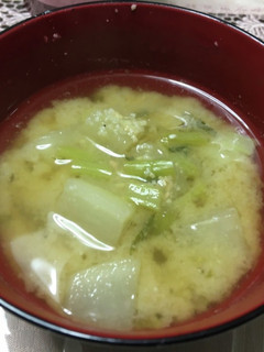 大根と葉の味噌汁-レシピのメイン写真