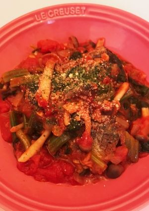魚の臭みゼロ！サバとほうれん草のトマト煮-レシピのメイン写真