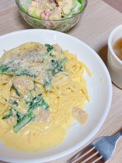 【生クリームなし】簡単カルボナーラ-レシピのメイン写真