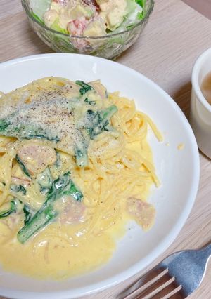 【生クリームなし】簡単カルボナーラ-レシピのメイン写真