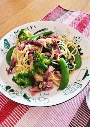 ホタルイカと春野菜和風パスタ-レシピのメイン写真