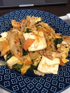 豆腐キムチの卵とじ炒め-レシピのメイン写真