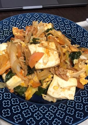 豆腐キムチの卵とじ炒め-レシピのメイン写真