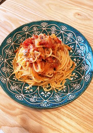 味付け塩のみ！缶詰で♪鯖とトマトのパスタ-レシピのメイン写真