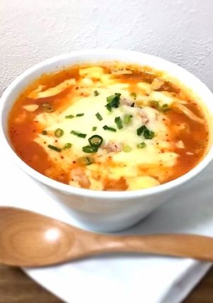 キムチーズ雑炊★キムチ雑炊簡単1人ランチ-レシピのメイン写真