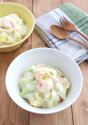 えびと春キャベツのクリーム煮-レシピのメイン写真