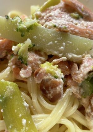鮭と野菜のクリームパスタ-レシピのメイン写真