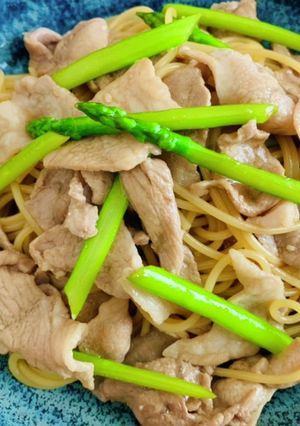豚コマとアスパラの和風パスタ-レシピのメイン写真