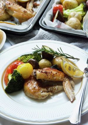ハニーマスタードチキンとハーブグリル野菜-レシピのメイン写真