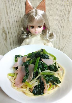 リカちゃん♡ハムほうれん草ペペロンパスタ-レシピのメイン写真