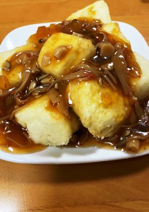 揚げ出し豆腐のカニカマきのこあんかけ-レシピのメイン写真