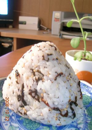 塩昆布・ゆかり・ごまのおにぎり^m^-レシピのメイン写真