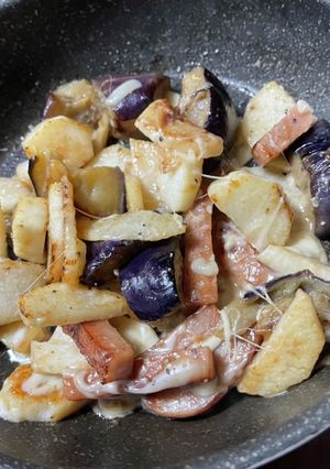 山芋スパムと茄子チーズ焼き-レシピのメイン写真