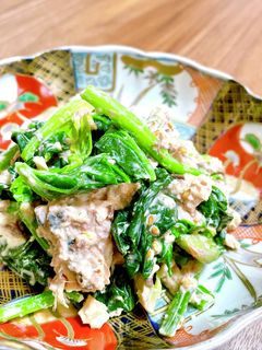 サバ缶とほうれん草のゴママヨポン-レシピのメイン写真