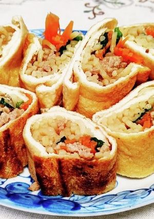 肉味噌焼きそばお揚げ巻-レシピのメイン写真