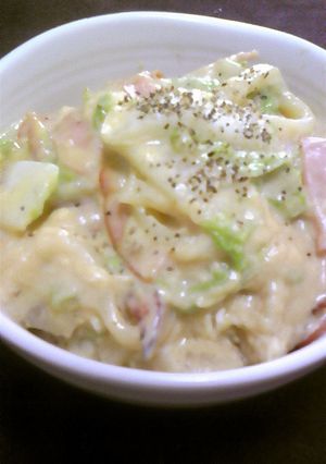 ランチにいかが☆豆乳カルボナーラうどん-レシピのメイン写真