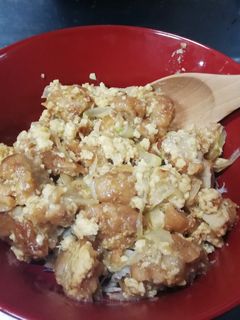鶏から揚げリメイク!鳥から卵とじ丼-レシピのメイン写真