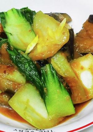 茄子とチンゲン菜の味噌炒め-レシピのメイン写真
