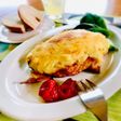焼きマッシュポテトのせグリルチキン