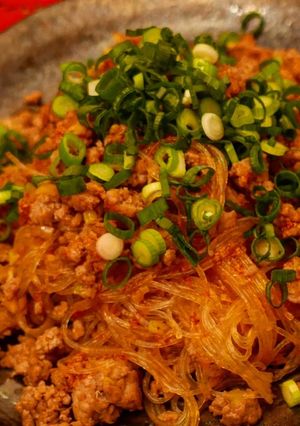 四川風春雨と挽肉の炒めもの-レシピのメイン写真