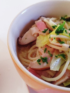 きのこと春キャベツのスープパスタ-レシピのメイン写真