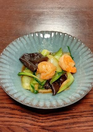 減塩 海老とチンゲン菜きくらげ炒め-レシピのメイン写真