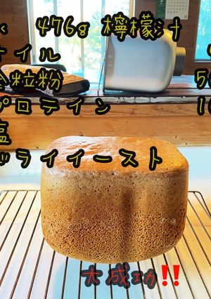 プロテイン全粒粉パン、バター砂糖不使用で-レシピのメイン写真