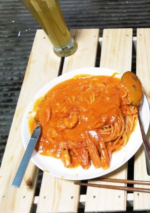 甘エビのトマトクリームパスタ-レシピのメイン写真