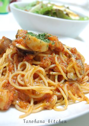 レンジで簡単トマトソースdeペスカトーレ-レシピのメイン写真