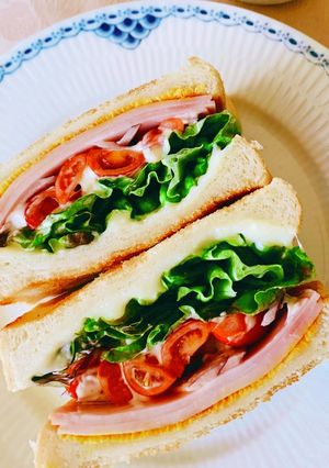 ハムチーズレタストマトサンド-レシピのメイン写真