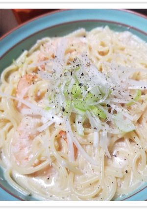 豆乳の海老たらこクリームパスタ(・∀・)-レシピのメイン写真
