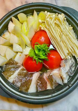 No2799鱈トマト鍋、自家製胡麻ダレ-レシピのメイン写真