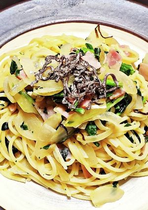 有り合わせ簡単和風カルボナーラ風パスタ-レシピのメイン写真