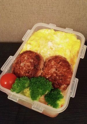 お弁当(4/19)ハンバーグ-レシピのメイン写真