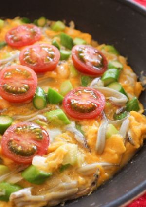 いかなごと春野菜のオープンオムレツ﻿-レシピのメイン写真