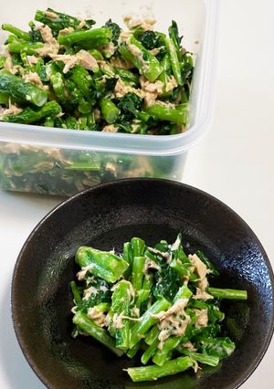 のらぼう菜とツナのマヨドレ和え-レシピのメイン写真