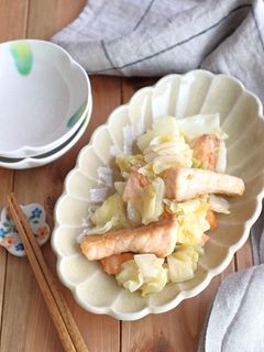 鮭とキャベツのゆずこしょう炒め-レシピのメイン写真