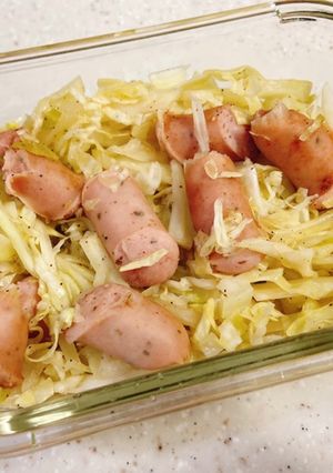 ウィンナーとキャベツのレンジ蒸し-レシピのメイン写真