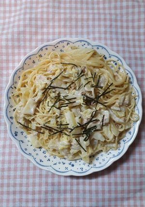 キャベツとじゃが芋のつゆマヨスパ♪-レシピのメイン写真