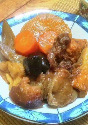 大ざっぱに作ろう牛すじ大根の筑前煮風-レシピのメイン写真