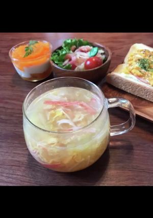 ガラスマグにスープを-レシピのメイン写真