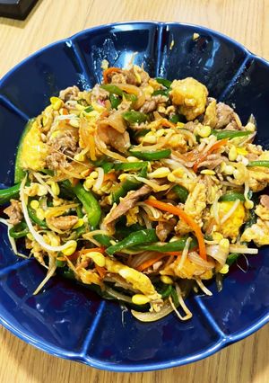 豚こまピーマン残野菜オイスターソース炒め-レシピのメイン写真